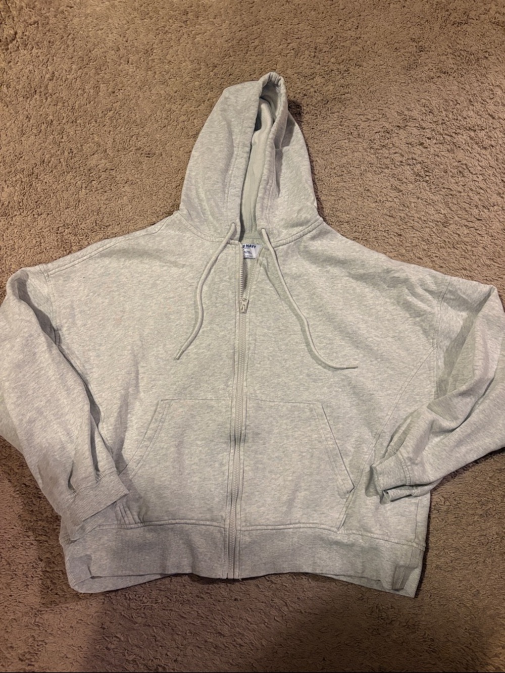 Old Navy Light Gray Full‑Zip Hoodie